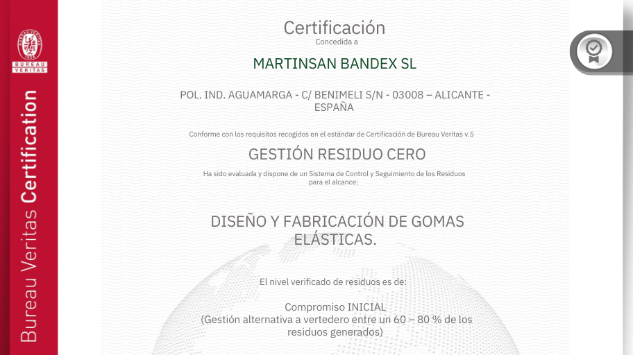 Certificación “RESIDUO CERO” por Bureau Veritas: lo obtenemos por segunda vez consecutiva